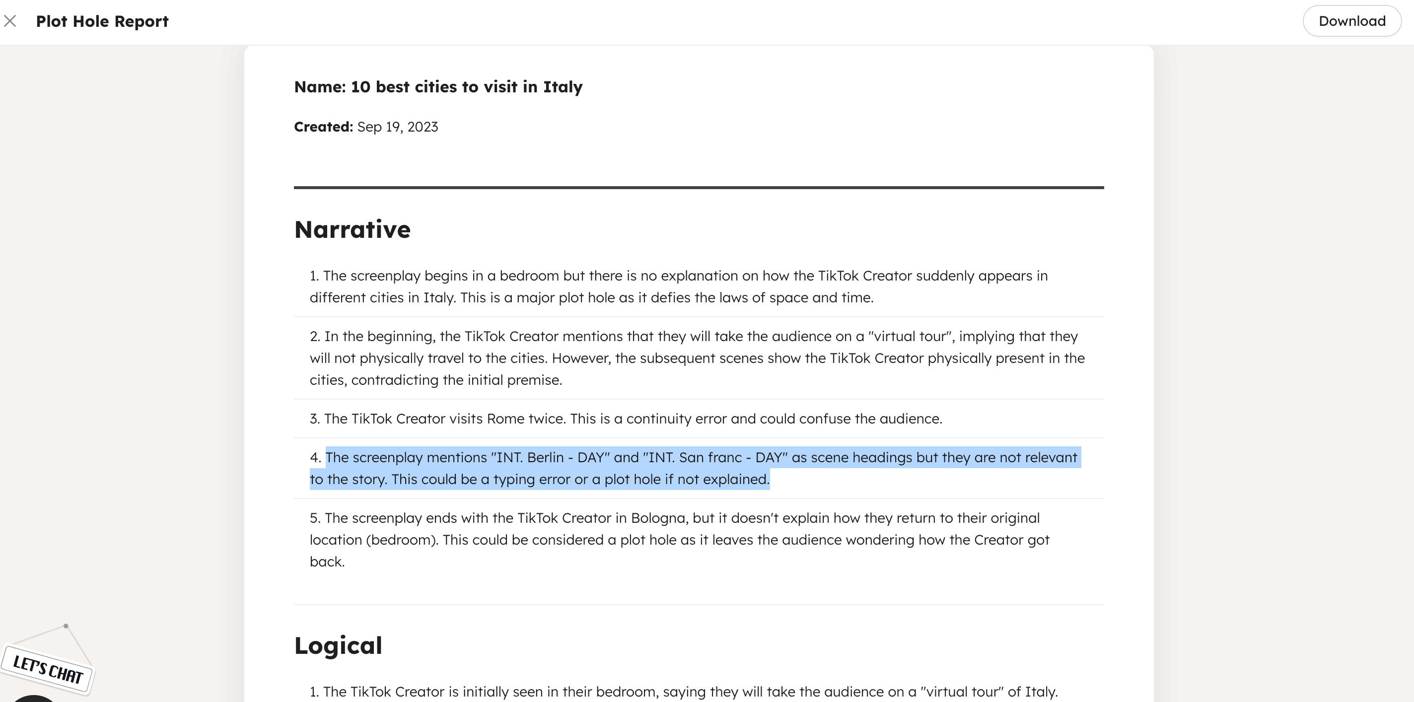 NolanAI Pro Plan's New Feature: Plot Hole Reports for Enhanced Storytelling